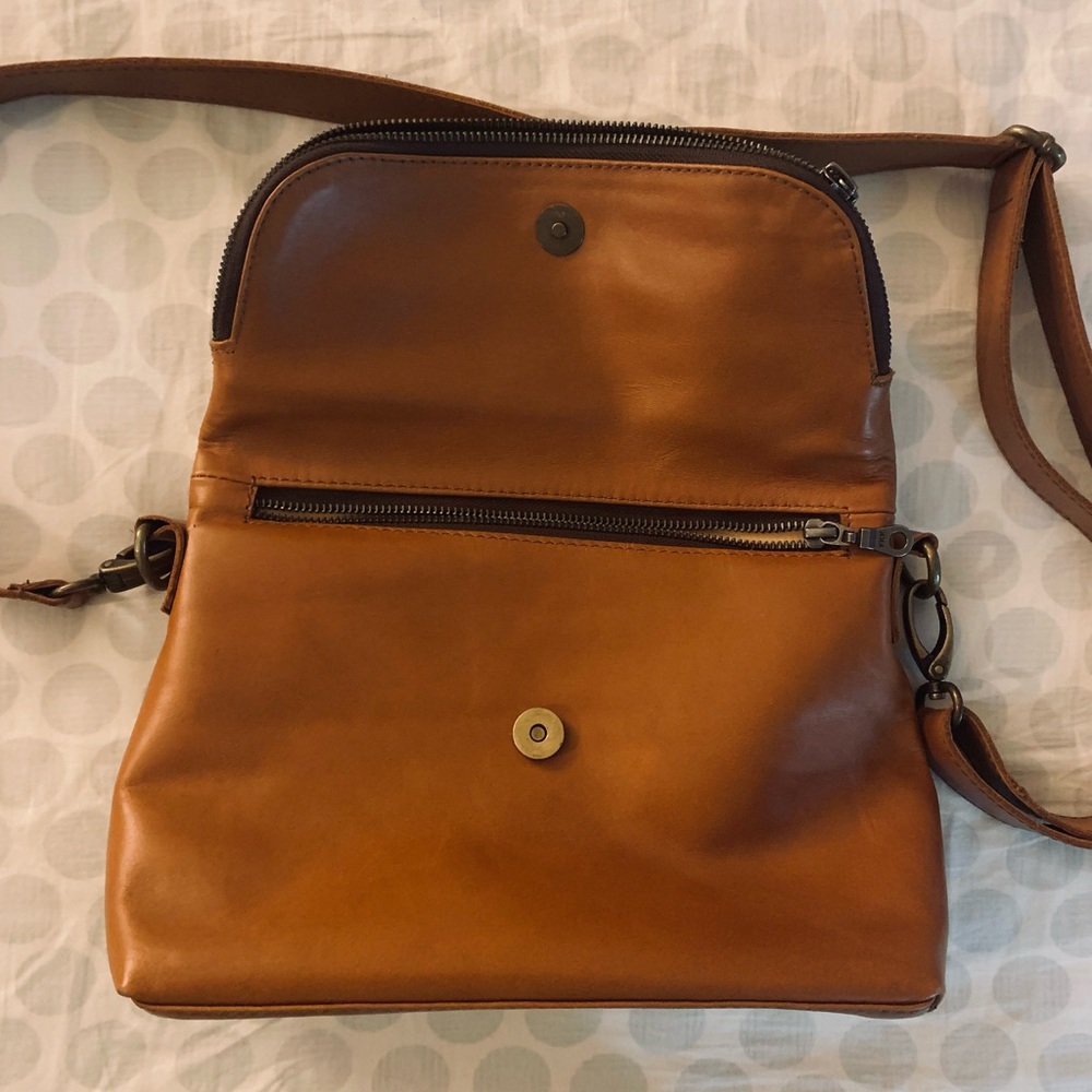 Genuine leather 2 in 1 purse backpack tan camel - Picture 3 of 10